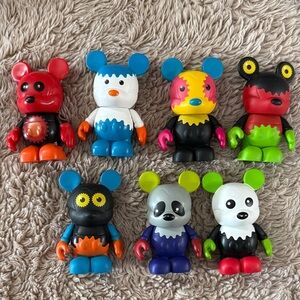 Disney Vinylmations Green Bear and Orange Gear & 5 Others.